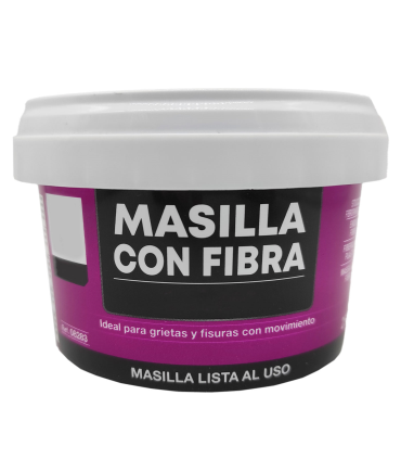 Tradineur - Masilla con fibra, retapado, reparación de grietas, fisuras en movimiento, albañilería, uso exterior, fabricado en España (250 g)