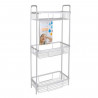 Tradineur - Estantería de baño rectangular, 3 niveles, aluminio, 65,5 x 29 x 18 cm, estantes para colgar pared, organizador duch