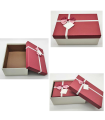 Set de 3 cajas de regalo rectangulares con lazo, 3 tamaños distintos, cajas decorativas con tapa, presentación para navidad, cumpleaños (Granate, 23 cm, 21 cm y 19 cm)