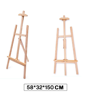 Tradineur - Caballete de madera de 150 cm para pintura, regulable en altura e inclinación, soporte de lienzos para pintar al óleo, pintura acrílica, exposición de cuadros, aficionados al arte