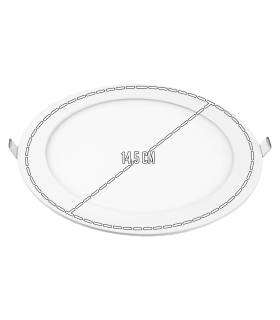 Tradineur - Foco Led Circular Para techo - 9W - 265V/50Hz - Luz Blanca 6400k - Ø 14,5 cm
