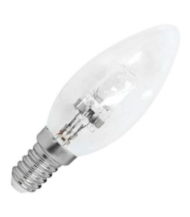 Tradineur - Bombilla halógena vela, C35, E14, 42W equivalente a 60W, 625 lúmenes, 2800K, luz cálida, eficiencia energética B, 2000 horas, 9,5 x 3,5 cm