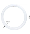 Tradineur - T9 Tubo circular fluorescente G10q, 32W, luz fria 6500K, 230V, 2100lm, 50Hz, diámetro 30 cm