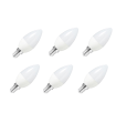 Pack 6 bombillas led vela de 4W E14 85% economizadora de energía 320 lm 4000k luz natural neutra 180 - 240 v 34 w A+