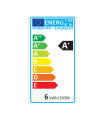 Pack de 6 bombillas led de 6w, de luz blanca fría, E27 con 85% de economizador de energía,480 lm 4000k, 20000h, 180 - 230v,50w,A+, para diferentes usos, de 9,5 x 5 x 5 cm. Set de 6 bombillas