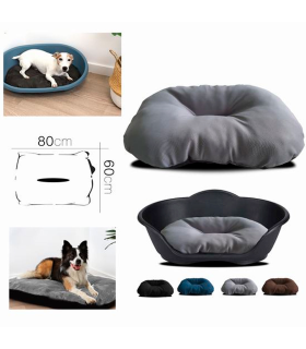 Tradineur - Cojín para mascota - Fabricado en Poliéster - Cama para mascotas, redonda, lavable - 60 x 80 cm - Modelo Surtido