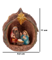 Tradineur - Pack de 2 nacimientos en nuez de resina, decoración Navidad, belén, pesebre, figura, adorno de sobremesa, estanterías, hogar, 11 cm