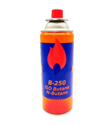 Tradineur - Bombona de gas isobutano, cartucho, recarga de gas para cocina portátil, camping, acampada, 220 gr