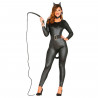 Tradineur - Látigo de cuero con flecos para adulto, accesorio para disfraz de domador, gatita sexy, carnaval, Halloween, cosplay