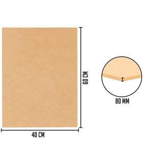 Tradineur - Tabla de aglomerado - Fabricado en madera - Ideal para la decoración y manualidades - 60 x 40 cm