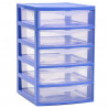 Tradineur - Cajonera guadiana de sobremesa, incluye 5 cajones transparentes, torre de almacenaje, armario, baño, oficina, fabric