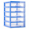 Tradineur - Cajonera guadiana de sobremesa, incluye 5 cajones transparentes, torre de almacenaje, armario, baño, oficina, fabric