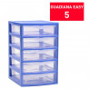 Tradineur - Cajonera guadiana de sobremesa, incluye 5 cajones transparentes, torre de almacenaje, armario, baño, oficina, fabric
