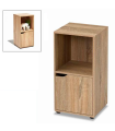 Tradineur - Mesilla de noche de madera con puerta y estante, mueble auxiliar multifuncional, estantería para dormitorio, salón (Marrón, 60 x 30 x 29 cm)