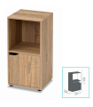 Tradineur - Mesilla de noche de madera con puerta y estante, mueble auxiliar multifuncional, estantería para dormitorio, salón (Marrón, 60 x 30 x 29 cm)