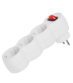 Ladrón, 3 tomas schuko e interruptor de encendido, adaptador, enchufe múltiple de pared para oficina, hogar, 16A 250V, máx. 3680 W, color blanco