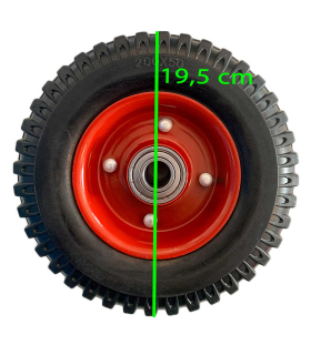 Rueda maciza de carretilla de goma con llanta metálica, rueda de repuesto a prueba de pinchazos, impinchable, obras, jardinería, 200 mm