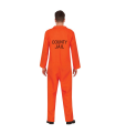 Tradineur - Disfraz de convicto para adulto, naranja, poliéster, incluye mono, preso, presidiario, cárcel, atuendo de carnaval, Halloween, cosplay (Hombre, Talla S)