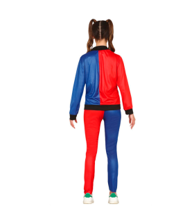 Tradineur - Disfraz de dangerous girl para adolescente, Harley Quinn, poliéster, incluye chaqueta con camiseta y pantalón, atuendo de carnaval, Halloween, cosplay, 14-16 años