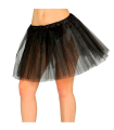 Tradineur - Tutú de poliéster para adulto, complemento para disfraz de carnaval, Halloween, cosplay, bailarina, ballet (Negro, 40 cm)