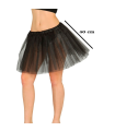 Tradineur - Tutú de poliéster para adulto, complemento para disfraz de carnaval, Halloween, cosplay, bailarina, ballet (Negro, 40 cm)