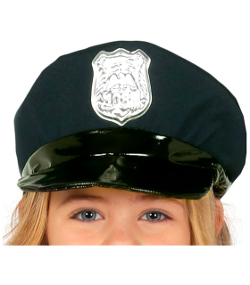 Tradineur - Disfraz de policía niña, 100% poliéster, incluye gorra, vestido y cinturón, atuendo infantil de carnaval, Halloween, cosplay (Niña, 7-9 años)