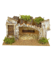 Tradineur - Cueva para figuras del nacimiento de 5 cm, pesebre de 12 x 24 x 13 cm para belén navideño, corcho, figura decorativa navidad, decoración tradicional