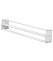 Tradineur - Tendedero extensible metálico para pared, 5,4 metros de tendido, soporte plegable para tender ropa (Blanco, 60 x 11-65 x 18,5 cm)