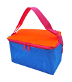 Tradineur - Bolsa térmica porta alimentos, forro de aluminio, nevera de poliéster, correa ajustable, cremallera y aislante interior, plegable, playa, camping, 22 x 13 x 15 cm, color aleatorio