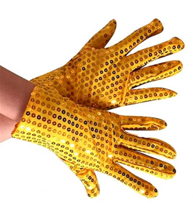 Guantes cortos, lentejuelas, 100% poliéster, complementos de disfraz, carnaval, halloween, cosplay, fiestas, cumpleaños (Amarillo, adulto, talla única)