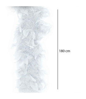 Boa de plumas de color blanco para jóvenes y adultos, complemento para carnaval, halloween, fiestas, celebraciones. Longitud: 180 cm