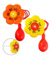 Tradineur - Flor de payaso de plástico con chorro de agua, complementos de disfraces de adulto, carnaval, halloween, circo, fiestas, cumpleaños, diámetro 12 cm, color aleatorio