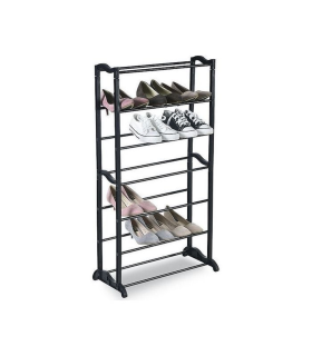 Zapatero de metal estantería multiusos para zapatos 7 estantes 55,5 x 25 x 95 cm mueble zapatero 7 baldas color negro