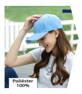 Tradineur - Gorra con ajuste posterior de velcro, adulto, clásica, 100% poliéster, accesorio deporte, skate, aire libre (Azul claro, talla única, unisex)