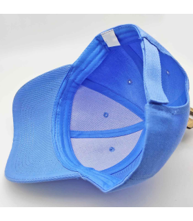 Tradineur - Gorra con ajuste posterior de velcro, adulto, clásica, 100% poliéster, accesorio deporte, skate, aire libre (Azul claro, talla única, unisex)