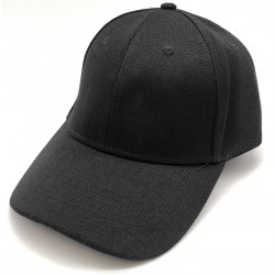 Tradineur - Gorra clásica de adulto con ajuste posterior regulable, 100% poliéster, accesorio deporte, skate, aire libre (Negro,