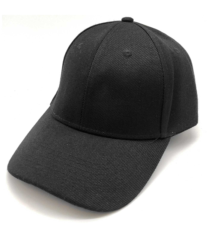 Tradineur - Gorra clásica de adulto con ajuste posterior de velcro, 100% poliéster, accesorio deporte, skate, aire libre (Negro, talla única, unisex)