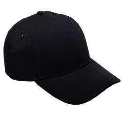 Tradineur - Gorra clásica de adulto con ajuste posterior regulable, 100% poliéster, accesorio deporte, skate, aire libre (Negro,