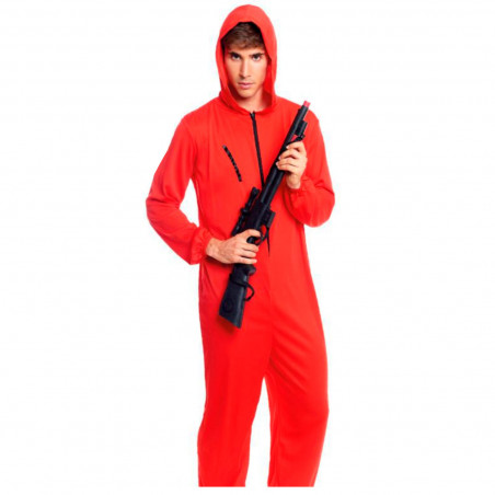 Disfraz atracador con capucha, fibra sintética, incluye mono, accesorios no incluidos, carnaval, halloween, cosplay, fiesta, adu