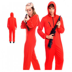 Disfraz atracador con capucha, fibra sintética, incluye mono, accesorios no incluidos, carnaval, halloween, cosplay, fiesta, adu