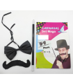 Set de mago, incluye varita, pajarita y bigote, complementos de disfraces, carnaval, halloween, magia, fiestas, cumpleaños, negro, varita de 25 cm