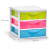 Tradineur - Cajonera de sobremesa Guadiana con 3 cajones de colores, torre de almacenaje, armario, baño, oficina, fabricada en E