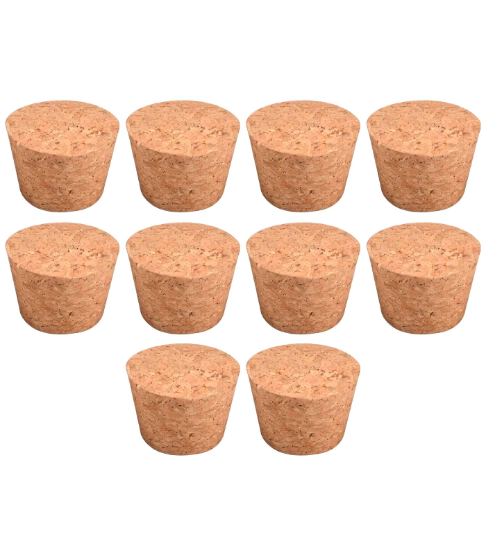 Tradineur - Pack de 10 tapones de corcho para botellas - Forma de Cono - Ideal para garrafas, botes, frascos, bar, restaurante, vino, aceite - 5 Packs de 2 corchos - 3,8 x 2,2 x 2,5 cm