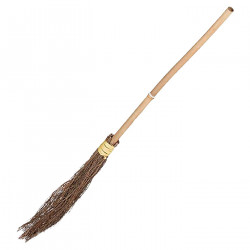 Tradineur - Escoba de bruja de 1 m - Para jóvenes y adultos - complementos para carnaval, halloween y celebraciones - Modelo ale