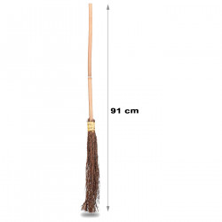 Tradineur - Escoba de bruja de 1 m - Para jóvenes y adultos - complementos para carnaval, halloween y celebraciones - Modelo ale