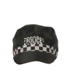 Gorra de policía de color negro con detalles blancos para jóvenes y adultos para carnaval, Halloween, fiestas de cumpleaños u otras celebraciones. Tamaño: 13 x 16 x 30 cm