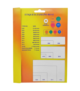 Tradineur - Pack de 80 etiquetas adhesivas blancas E09, pegatinas auto-adhesivas para objetos, hogar, oficina, 25 x 75 mm