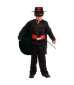 Disfraz de Bandido, Mono de color negro con sombrero para niños para carnaval, halloween y celebraciones. Talla  7 - 9 años