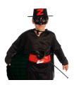 Disfraz de Bandido, Mono de color negro con sombrero para niños para carnaval, halloween y celebraciones. Talla  7 - 9 años