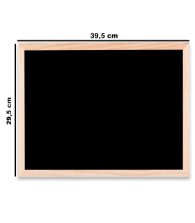 Tradineur - Pizarra Negra, Tiza blanca y Borrador - Marco de Madera - Facil de borrar y colocar - Incluye hembrillar para colgar - Ideal para colegios, oficinas - 30 x 40 cm